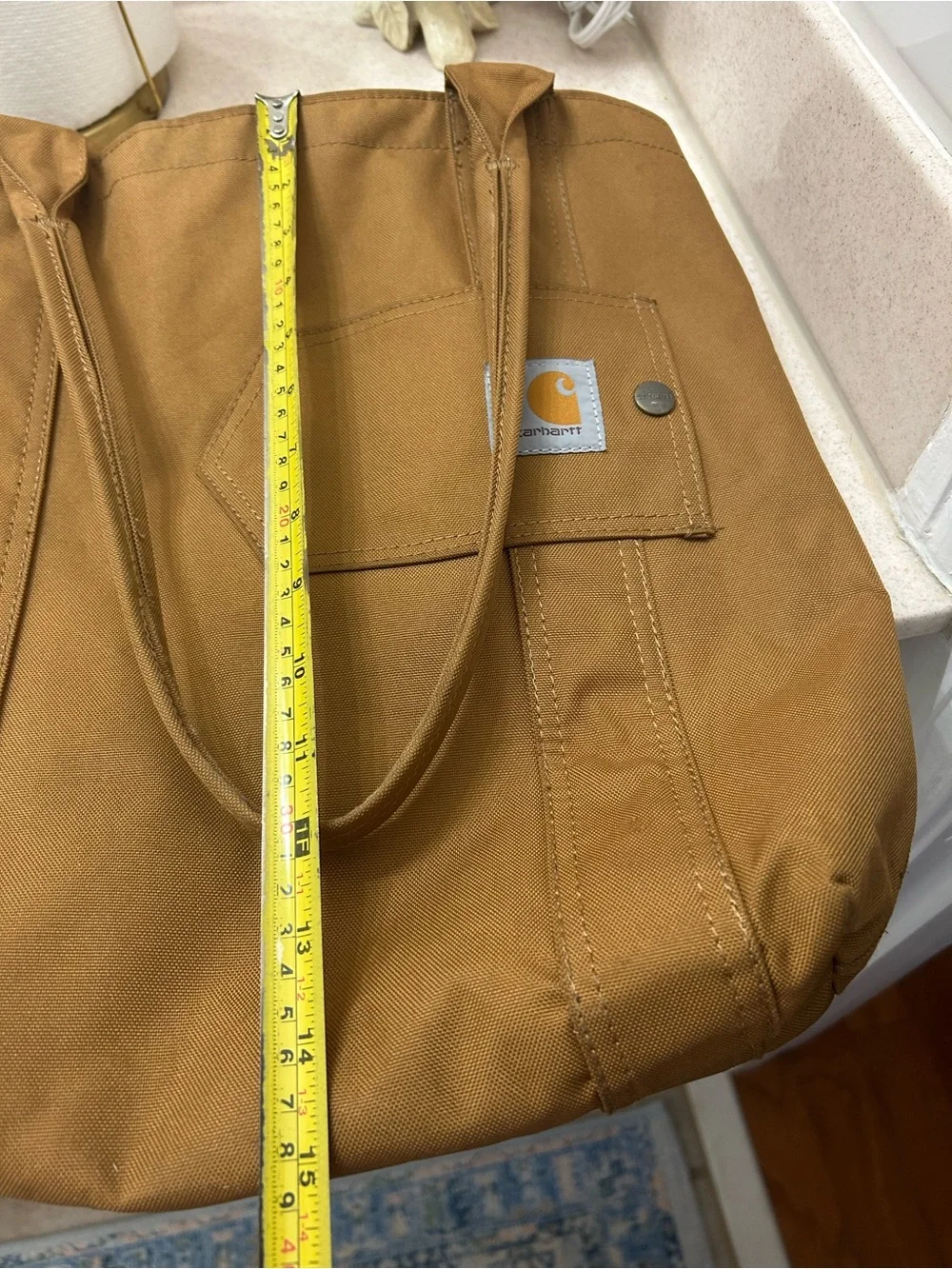 Carhartt Brown/Tan Canvas Tote Bag 14x15”. Excellent condition. - Picture 10 of 11